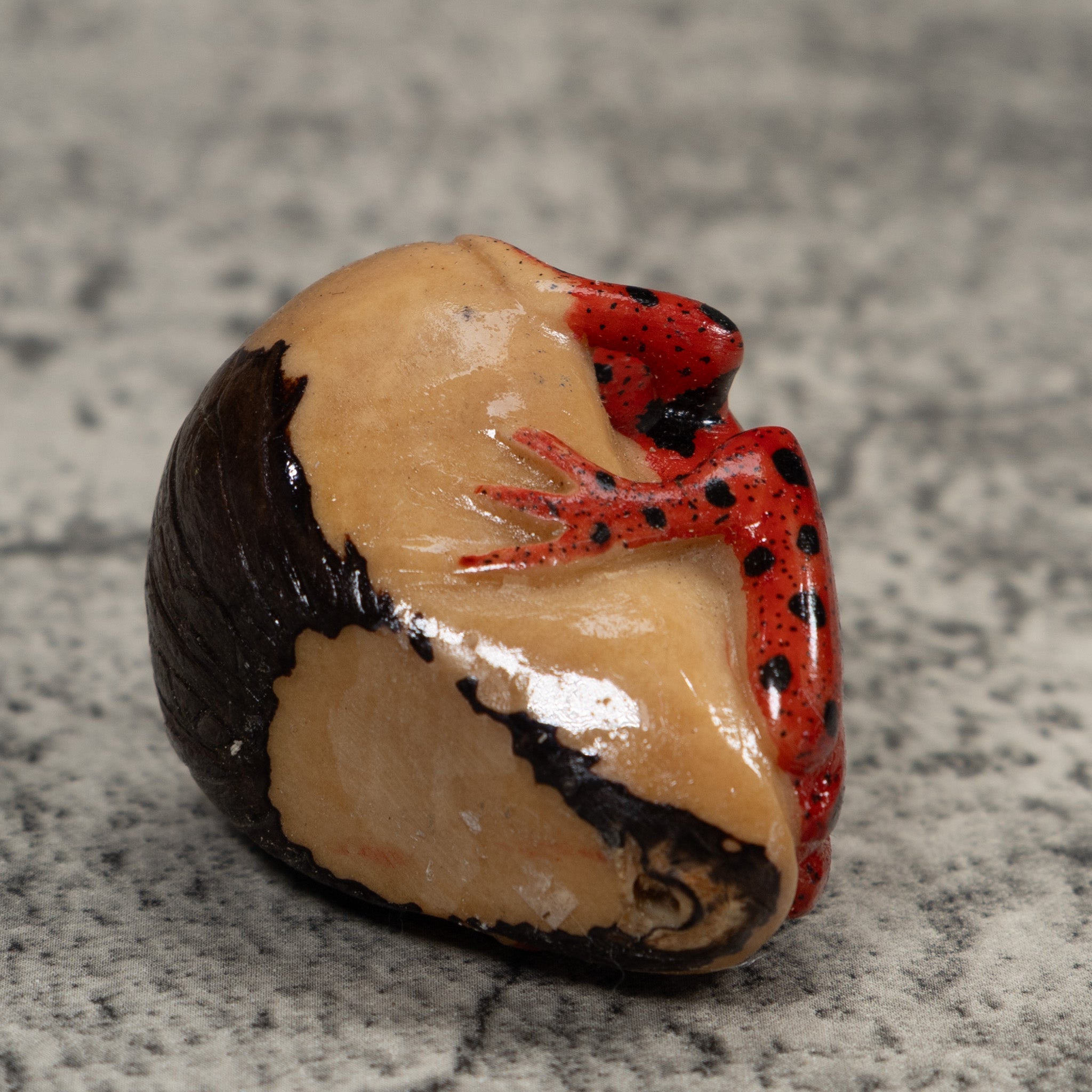 Vintage Poison Dart Frog Tagua Carving