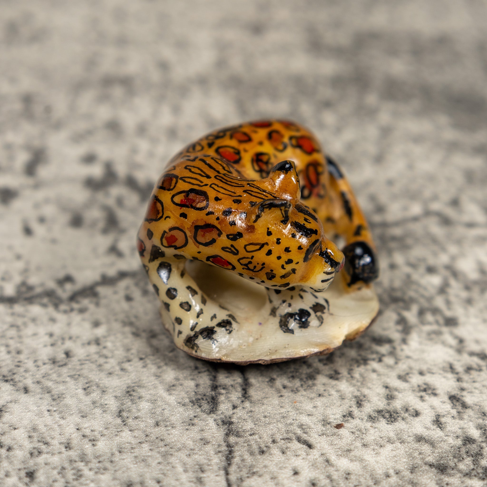 Jaguar Cat Tagua Carving