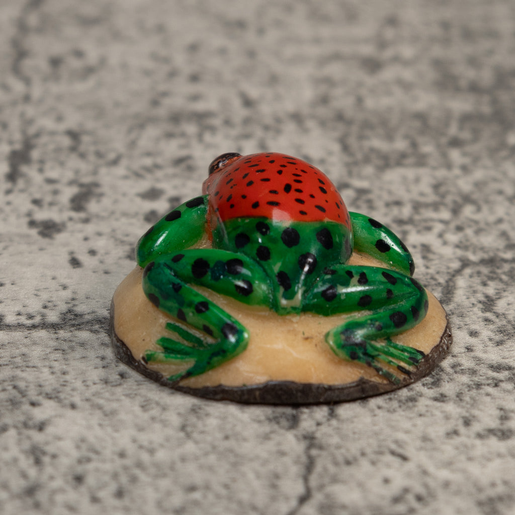Vintage Red And Green Poison Dart Frog Tagua Carving