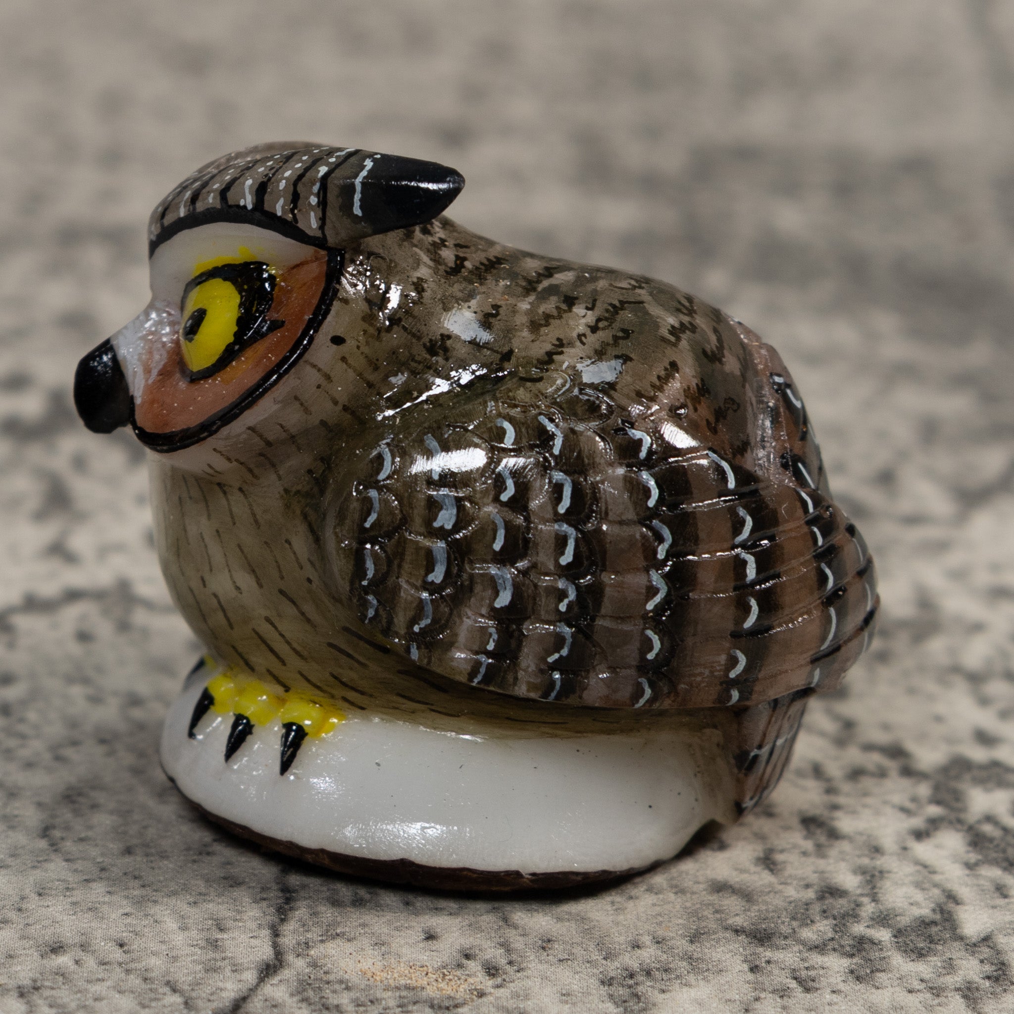 Hoot Owl Bird Tagua Carving