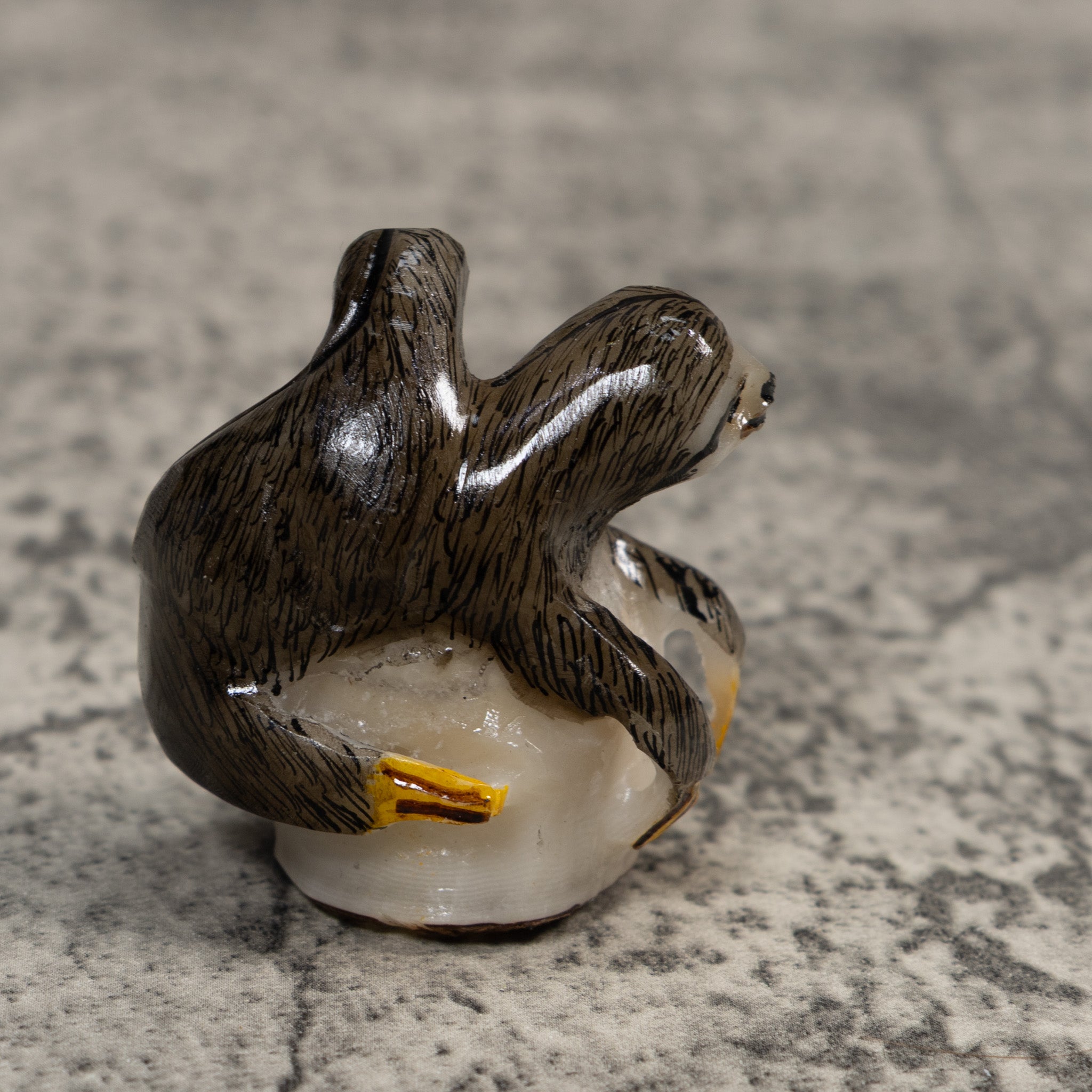 Gray Sloth With Cub Tagua Carving