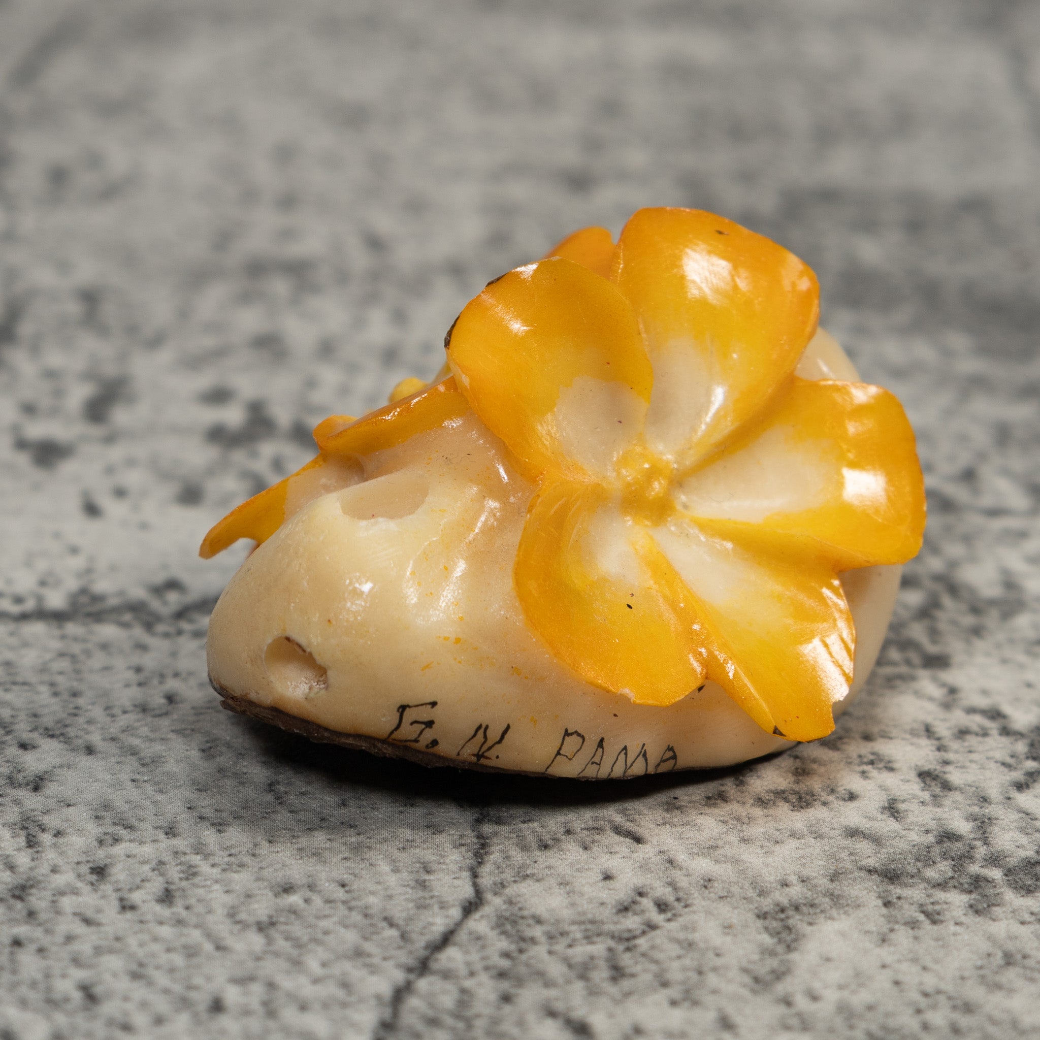 Double Golden Flower Tagua Carving