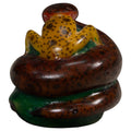 Brown And Gold Snake Eating Frog Tagua Carving