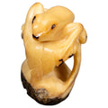 Natural White Undercut Frog And Pedestal Tagua Carving