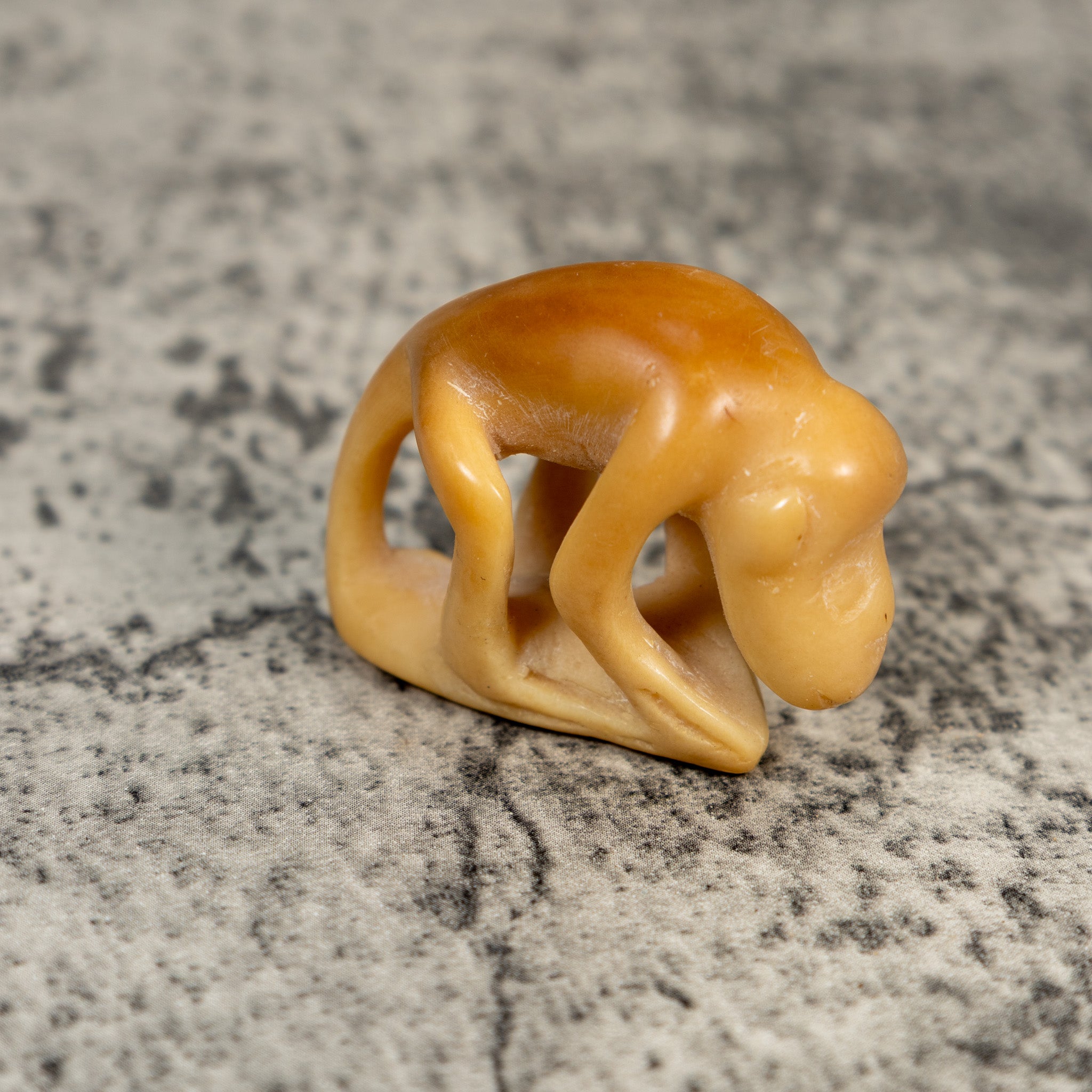 Vintage Natural White Dyed Monkey Tagua Carving