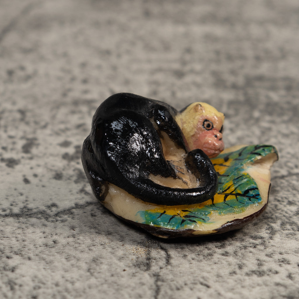 Vintage Black Monkey Tagua Carving