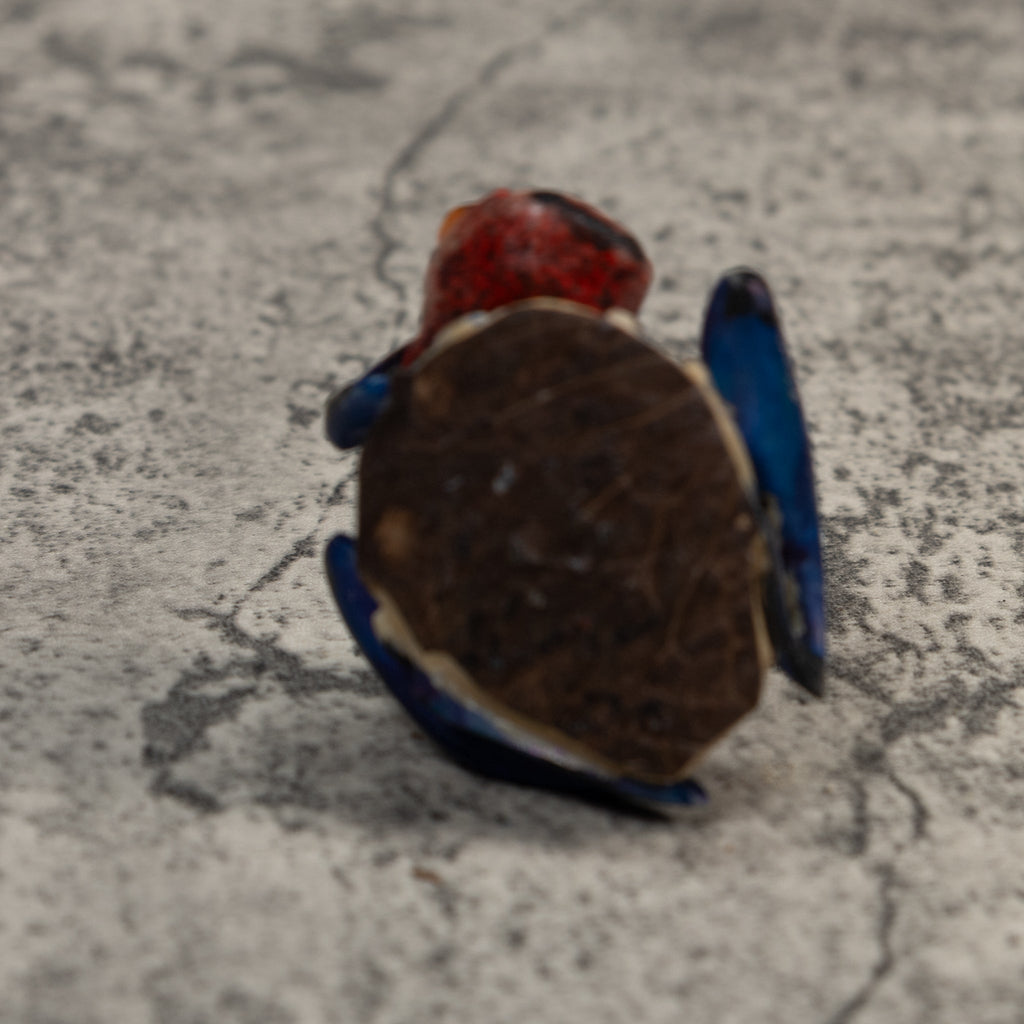 Red And Blue Poison Dart Frog Tagua Carving