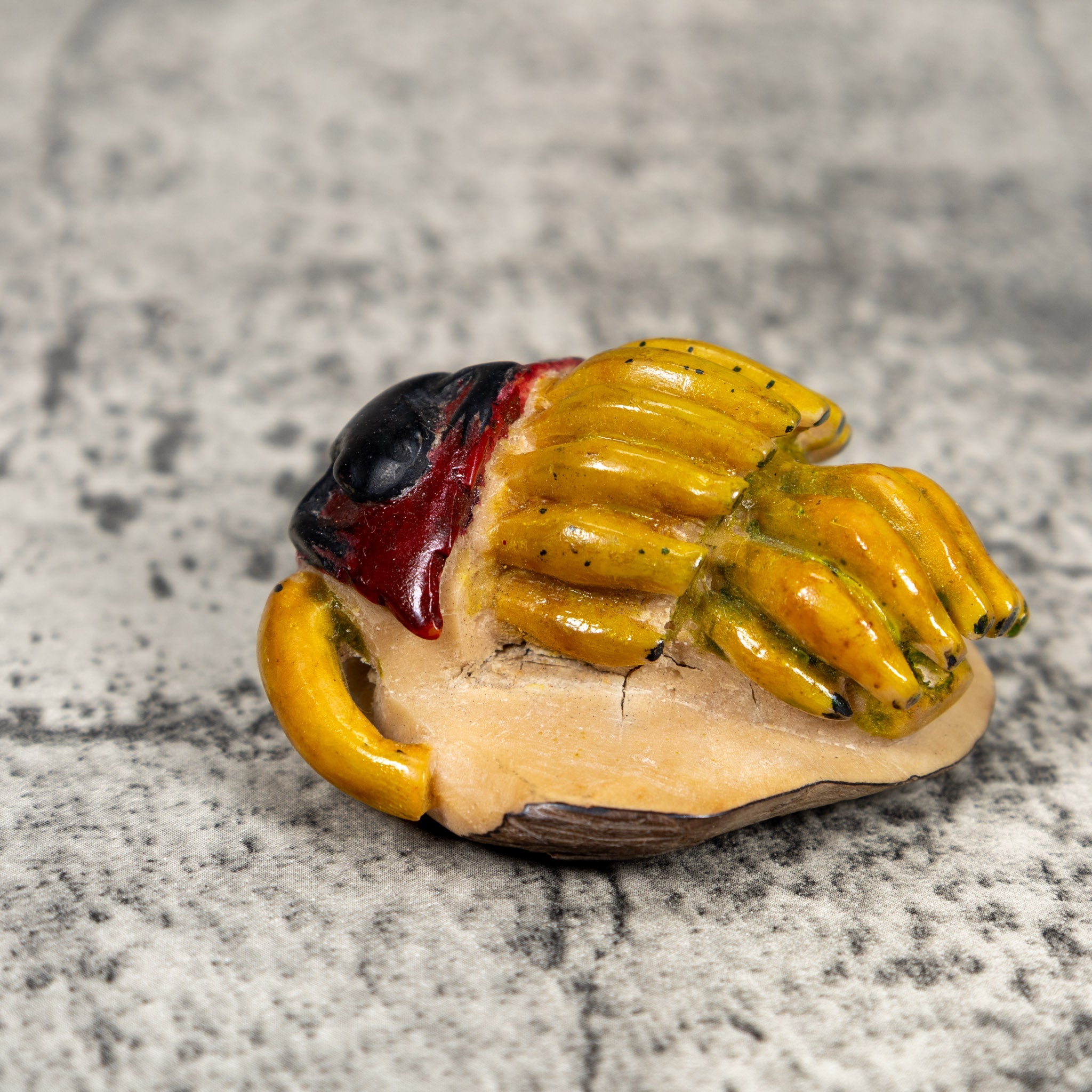 Rare Vintage Banana Stalk With Bug Tagua Carving