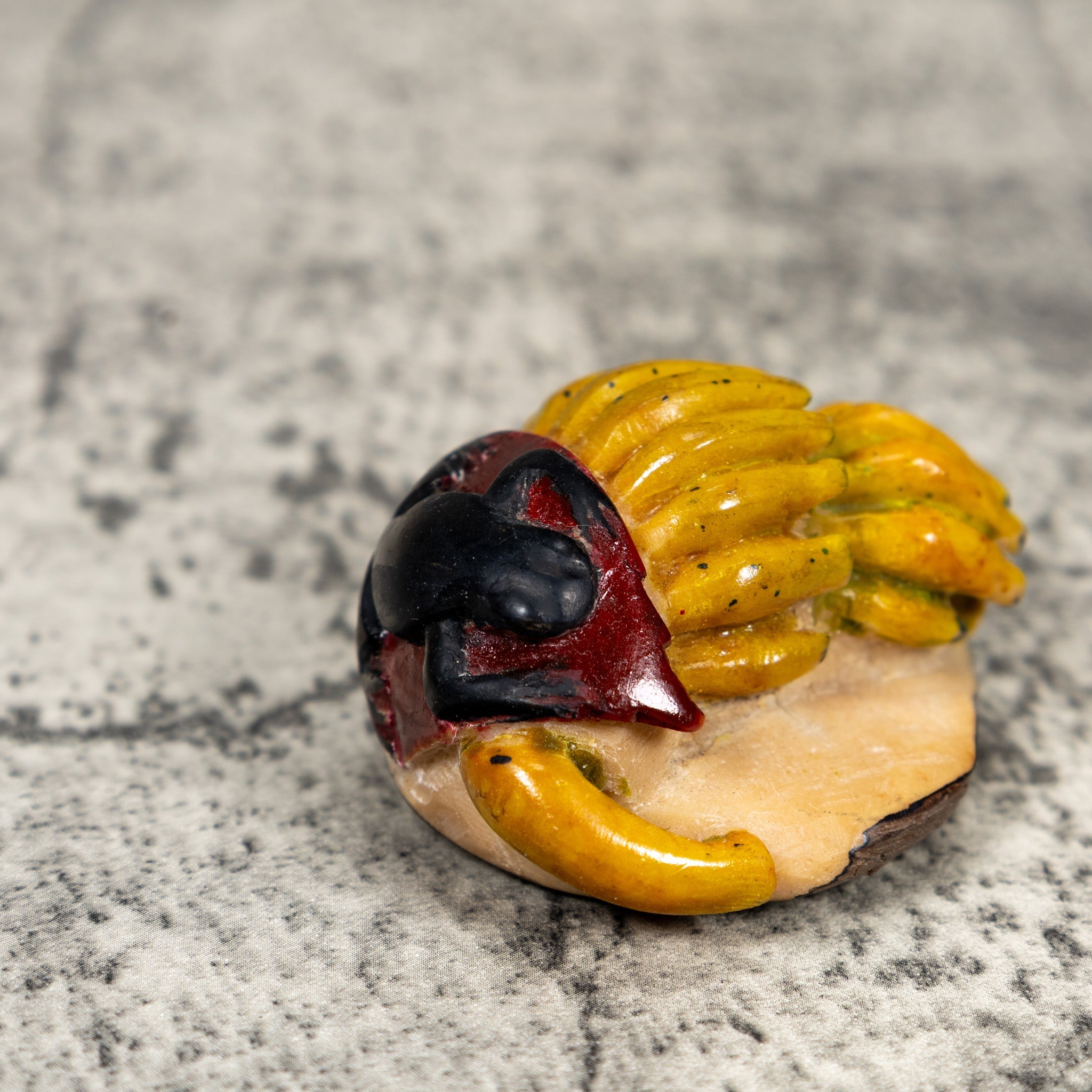 Rare Vintage Banana Stalk With Bug Tagua Carving