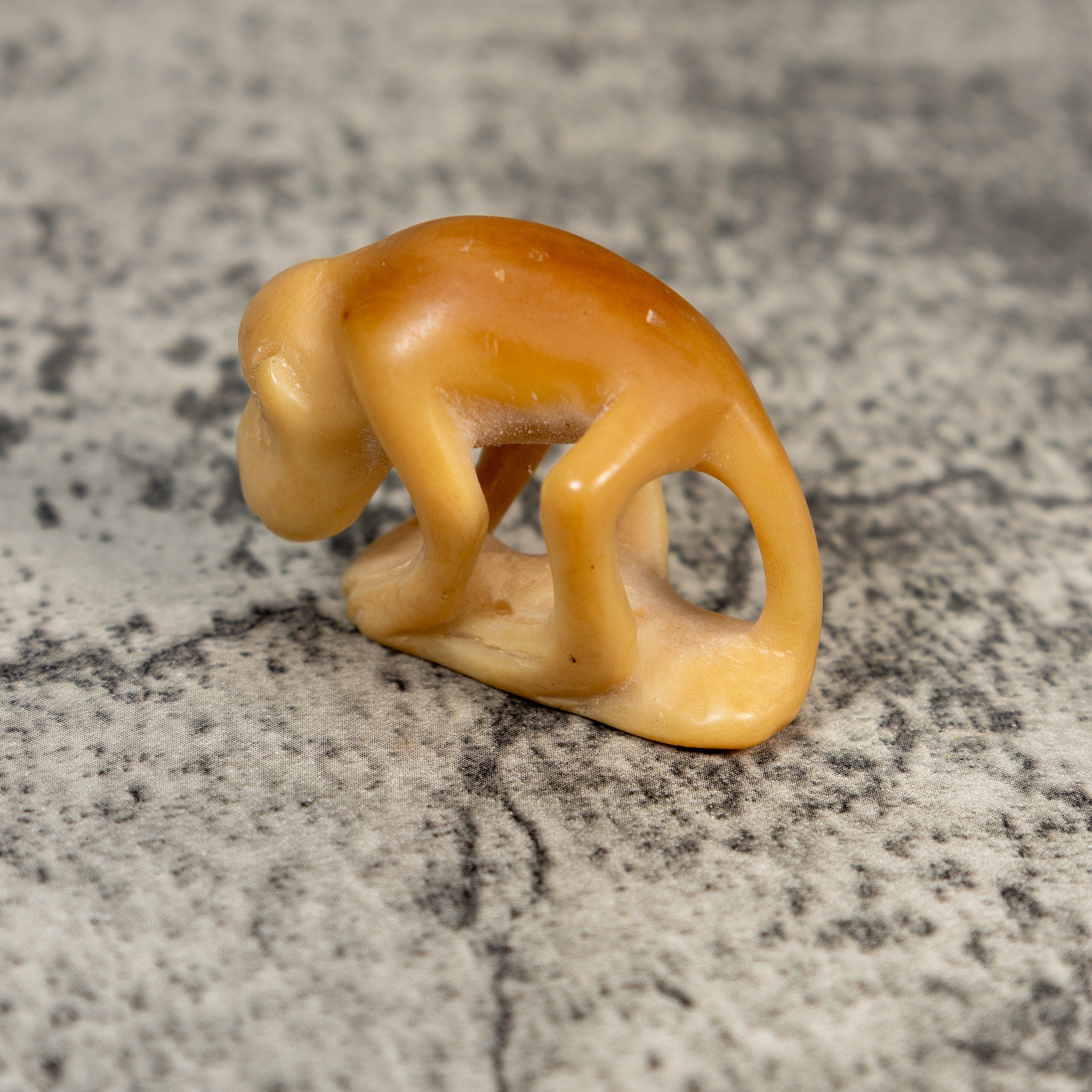 Vintage Natural White Dyed Monkey Tagua Carving