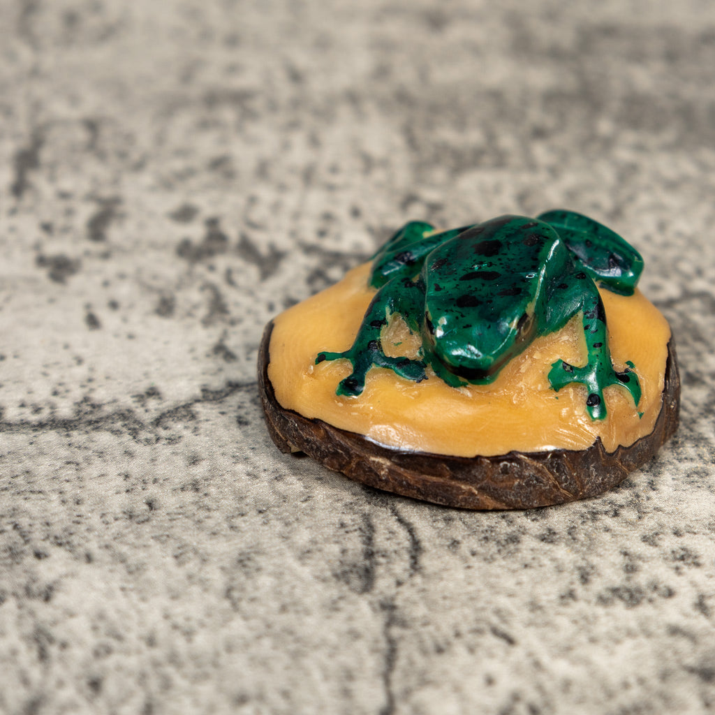 Neon Green Vintage Frog Tagua Carving