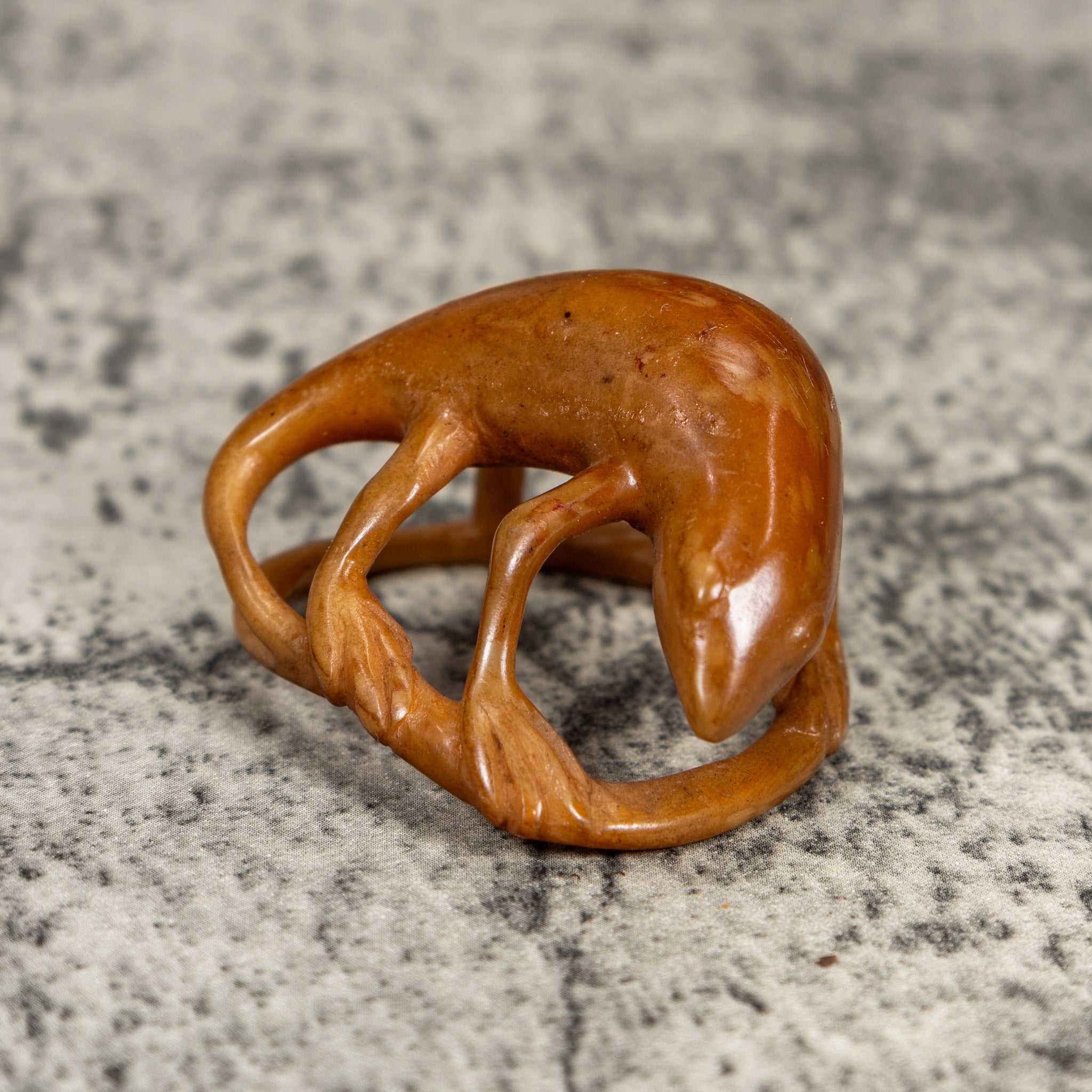White Natural Dyed Gecko Lizard Tagua Carving