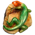 Neon Green And Redhead Gecko Lizard Tagua Carving