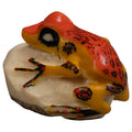 Vintage Orange And Black Frog Tagua Carving