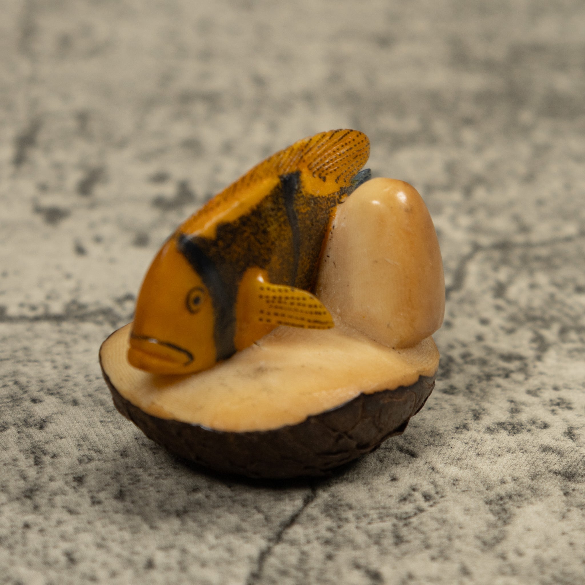 Vintage Tropical Fish Tagua Carving