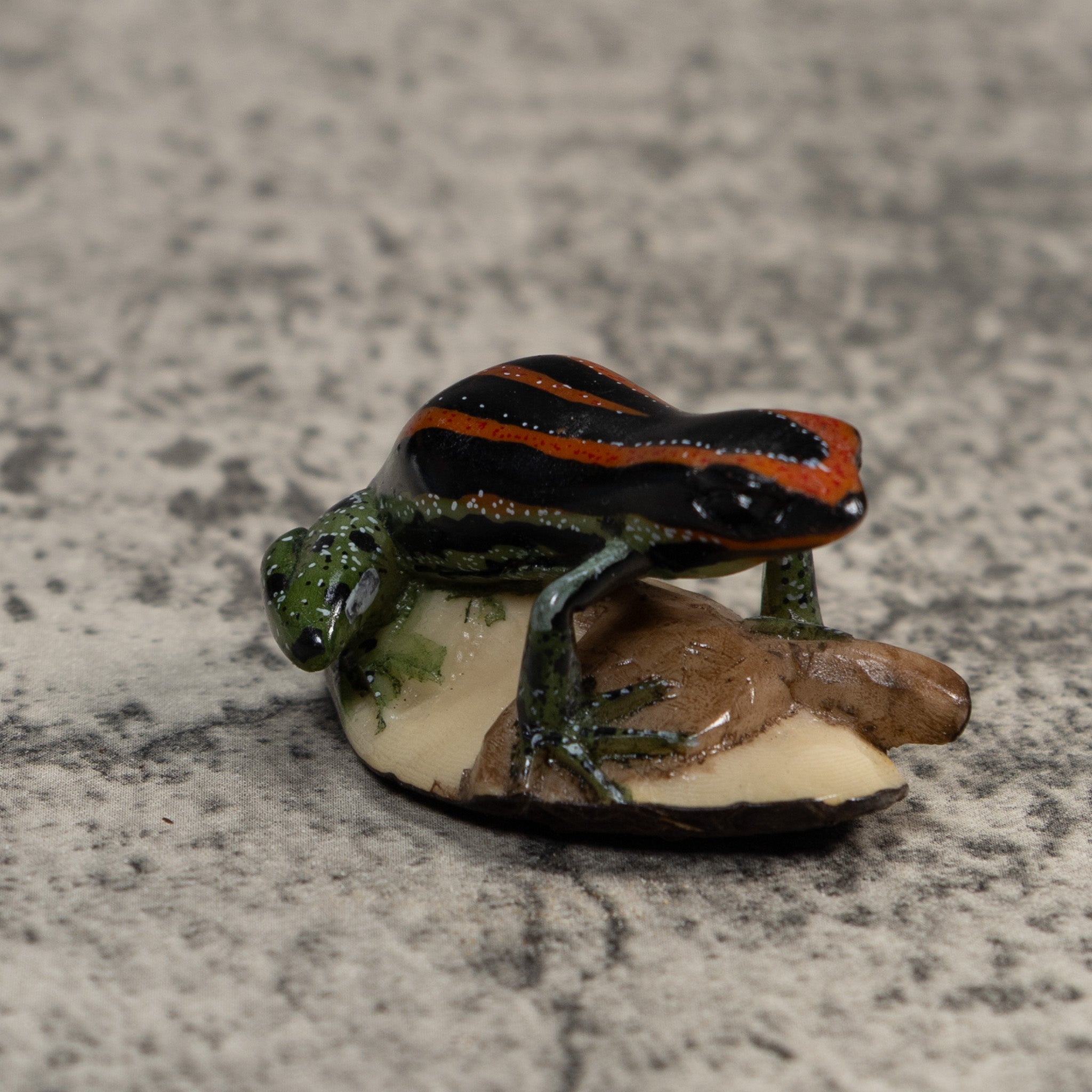 Orange Black And Green Poison Dart Frog Tagua Carving