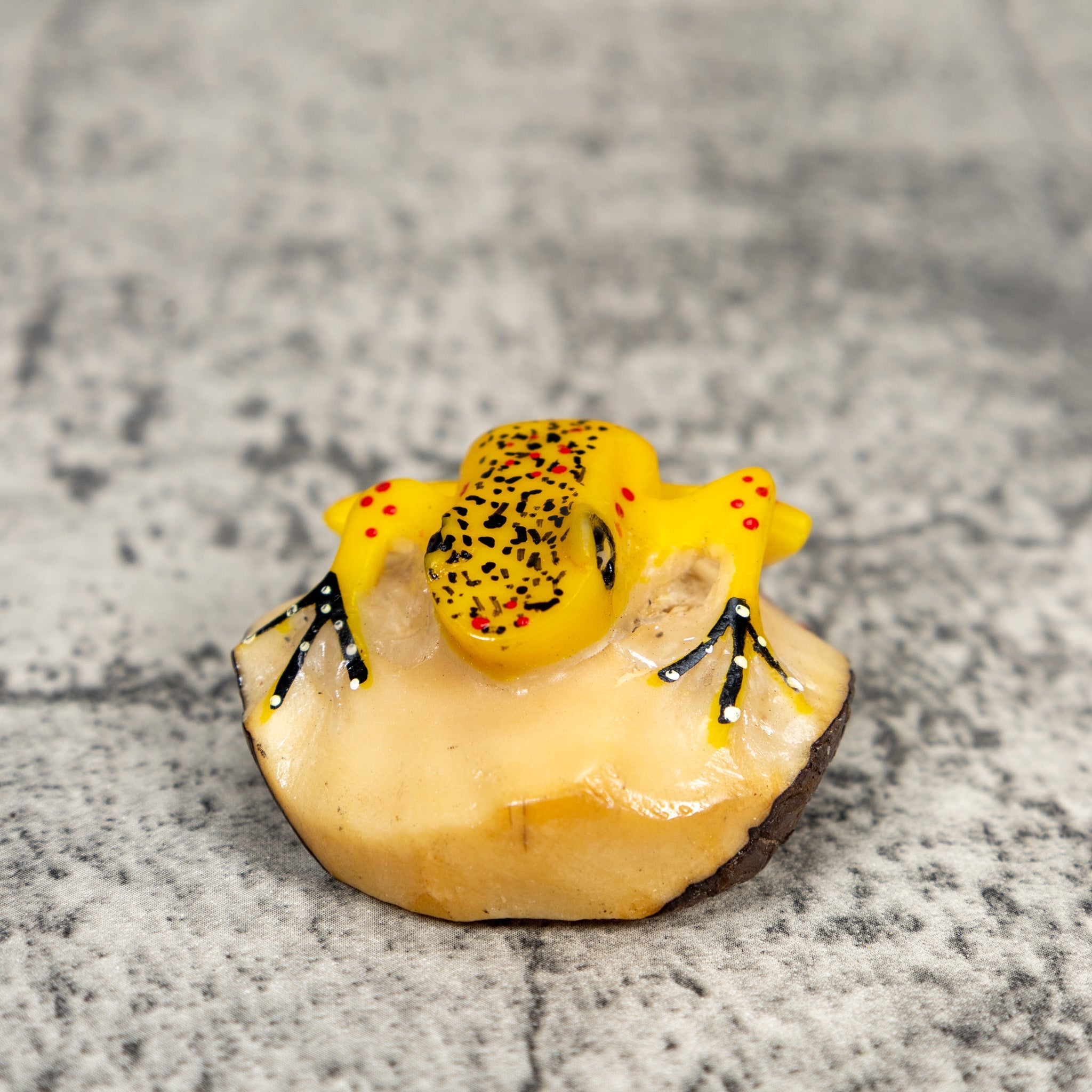 Yellow Poison Dart Frog Tagua Carving