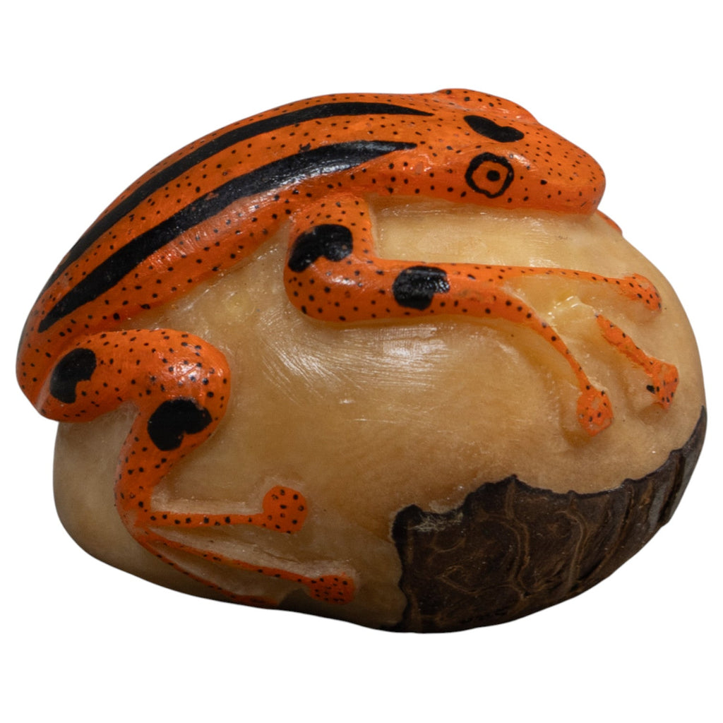 Vintage Orange And Black Poison Dart Frog Tagua Carving