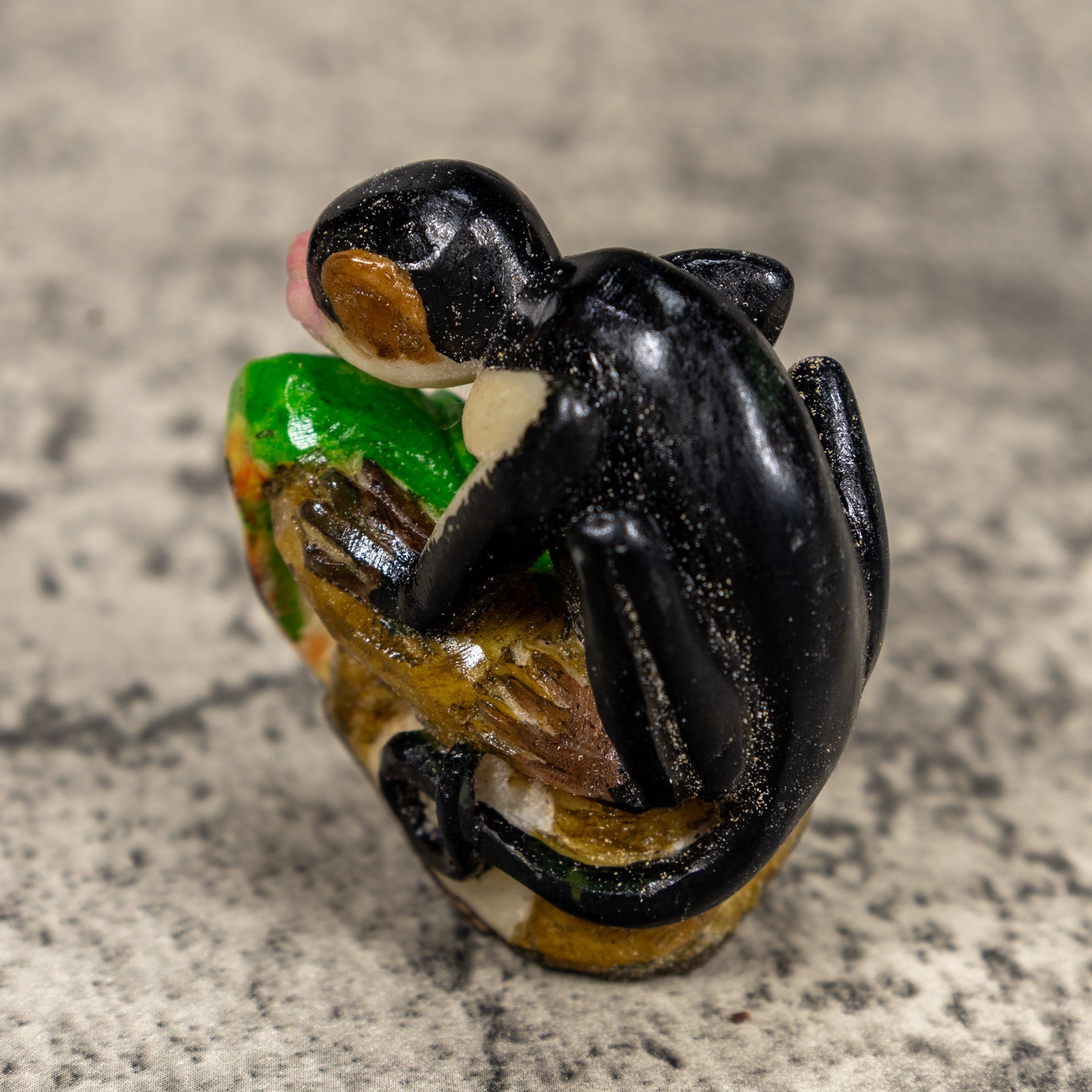 White Face Monkey On Pedestal Tagua Carving