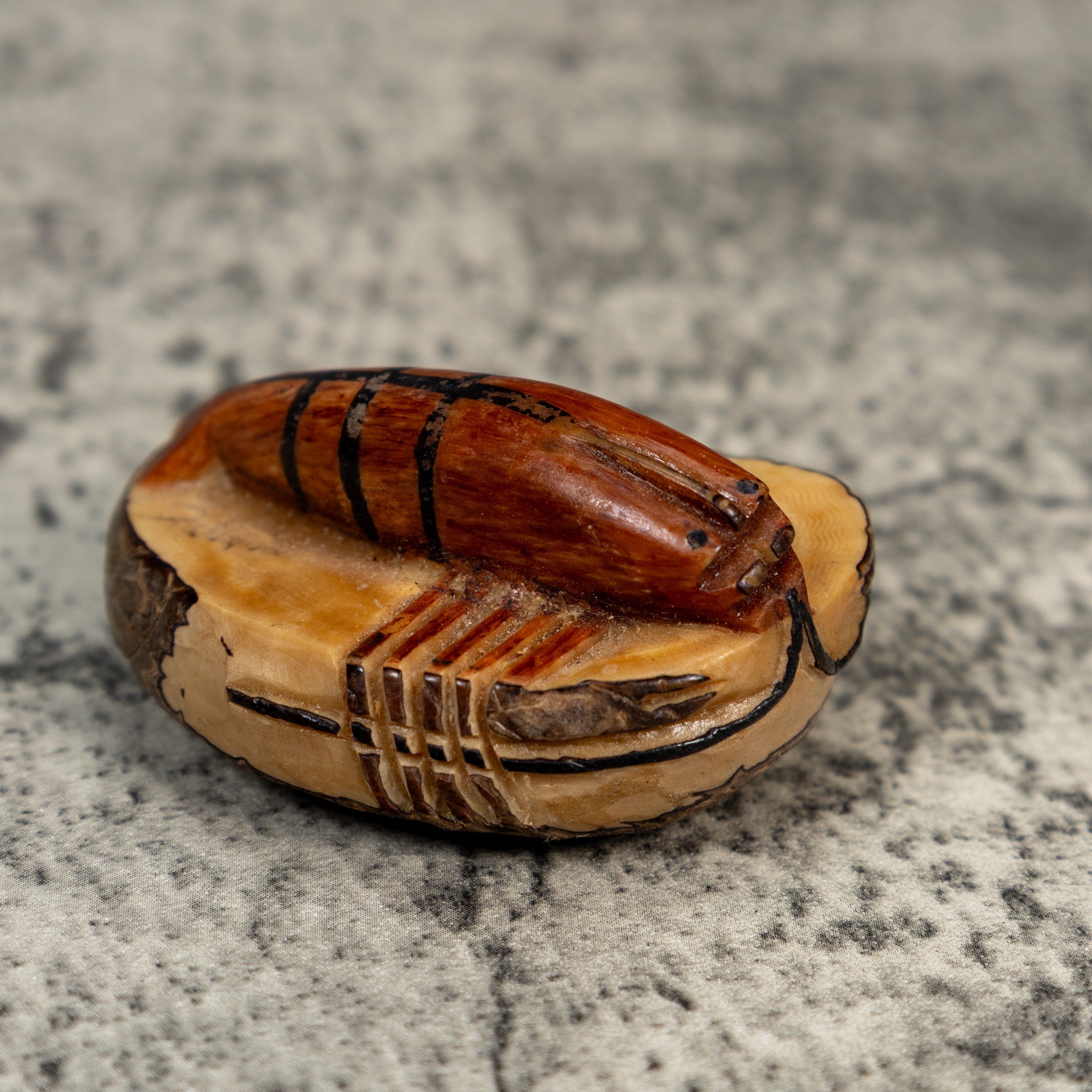 Vintage Shrimp Tagua Carving