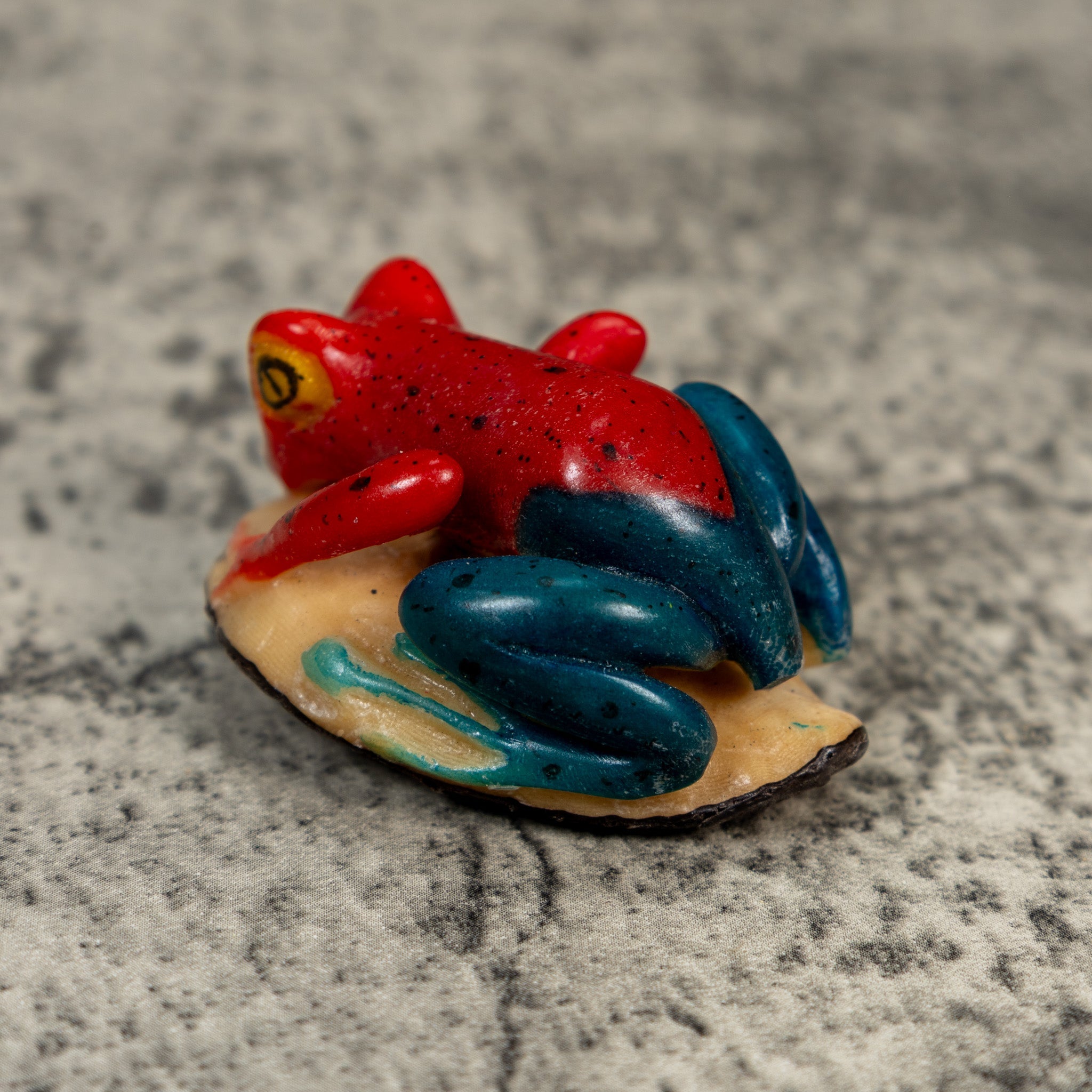 Red And Blue Poison Dart Frog Tagua Carving