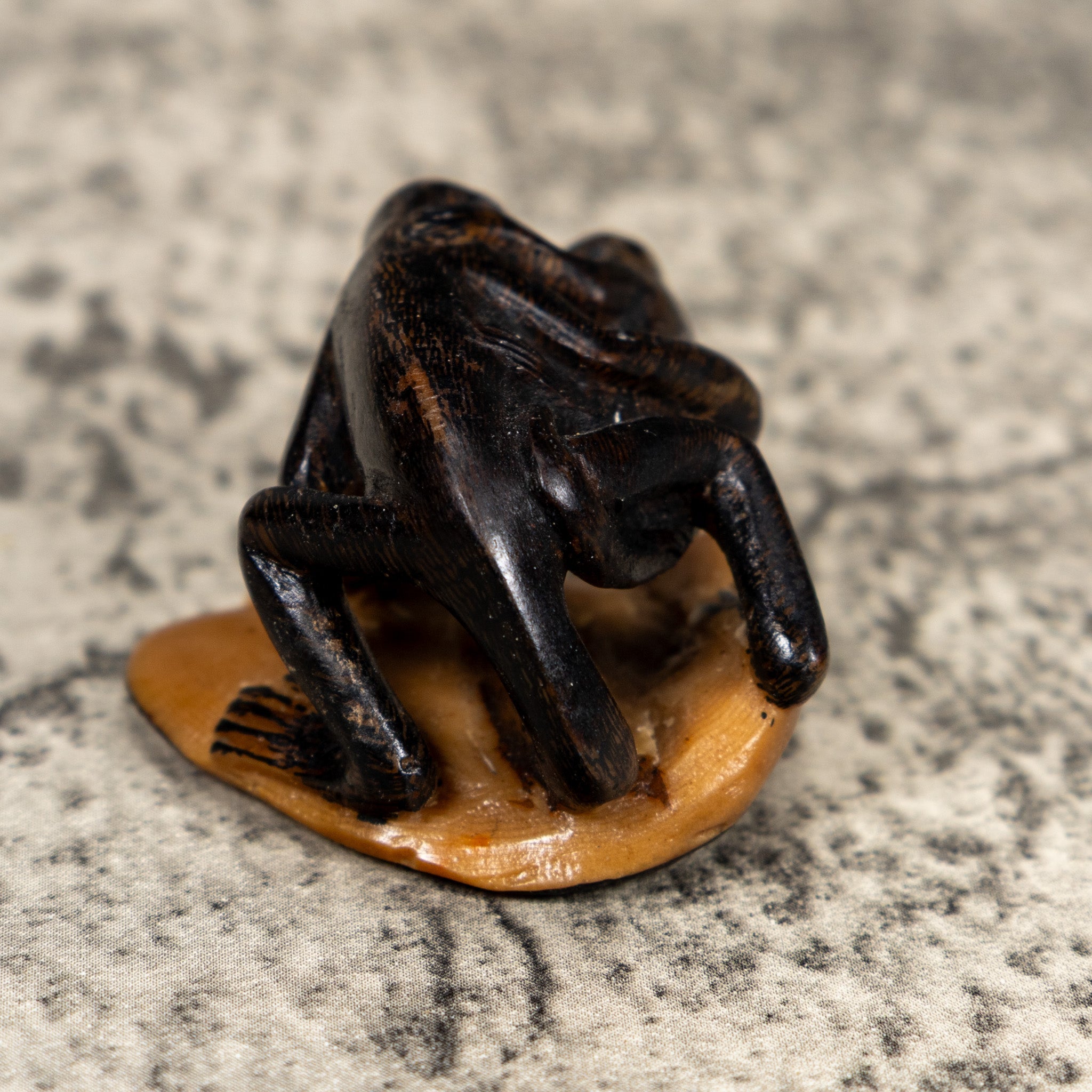 Vintage Howler Monkey On Log Tagua Carving