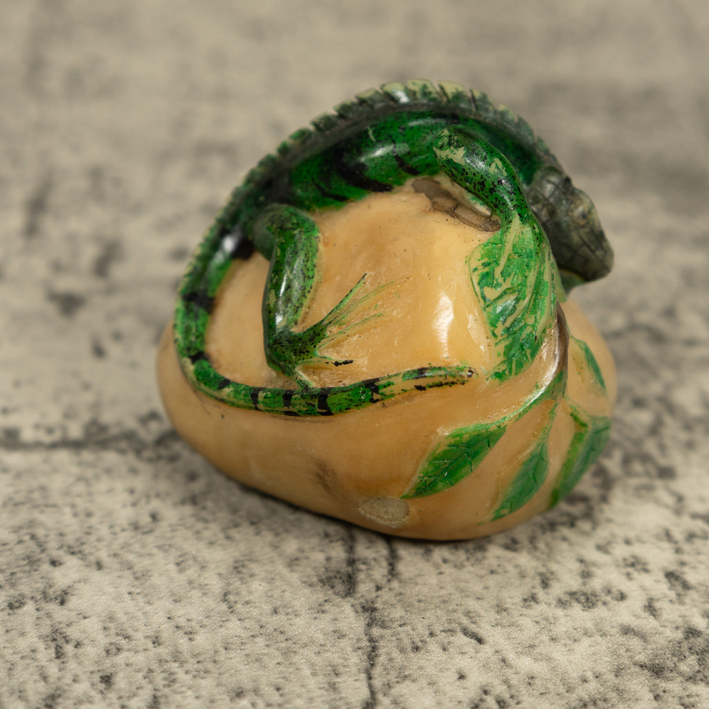 Green Iguana Lizard Tagua Carving