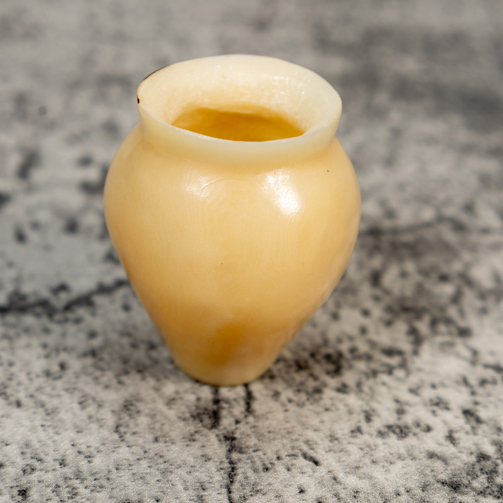 Vintage Natural White Vase Tagua Carving