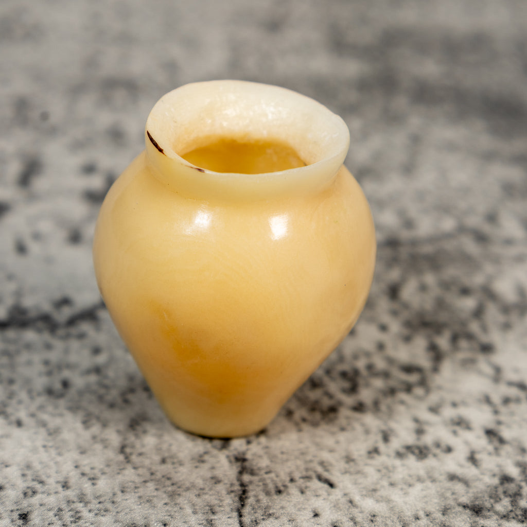 Vintage Natural White Vase Tagua Carving