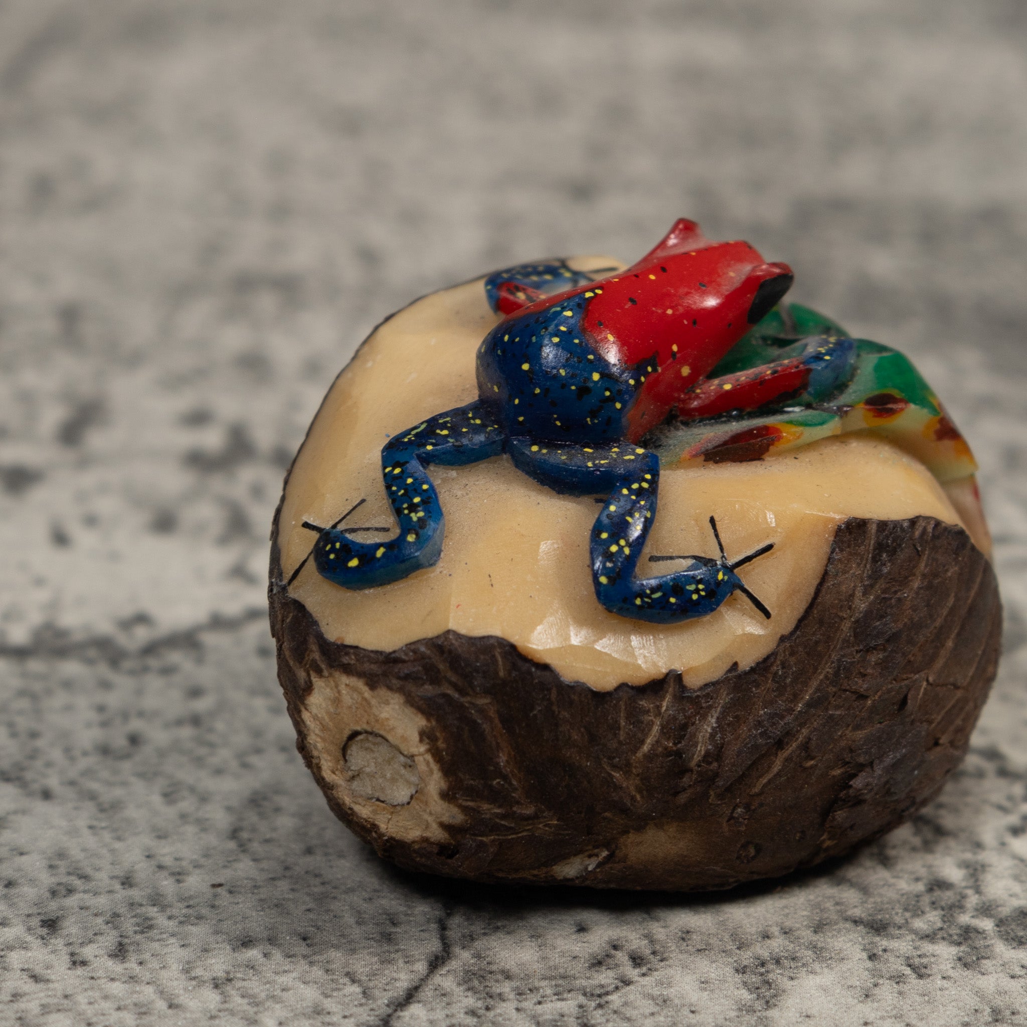 Red And Blue Poison Dart Frog Frog Tagua Carving