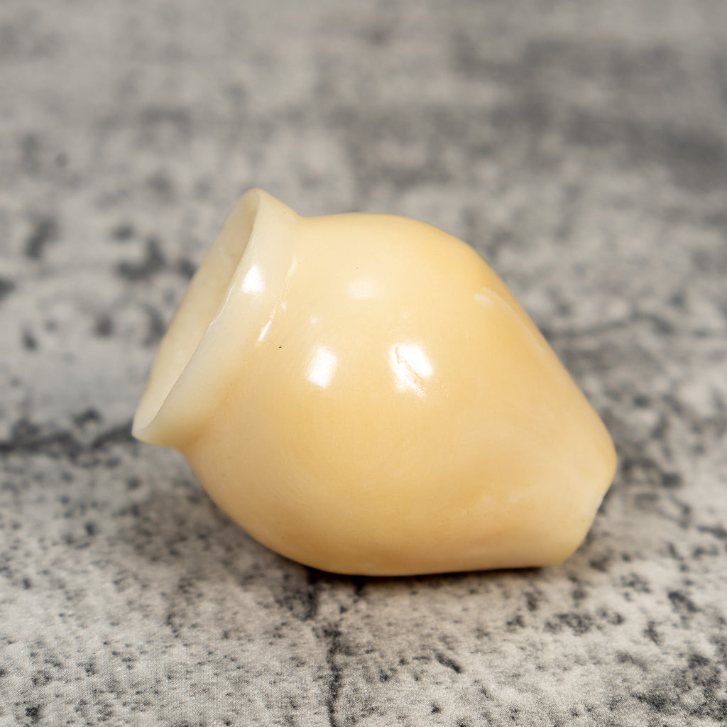 Vintage Natural White Vase Tagua Carving