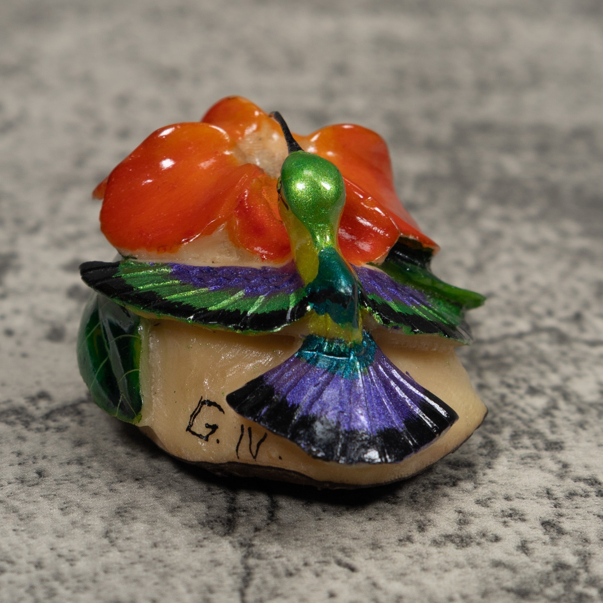Hummingbird Tagua Carving