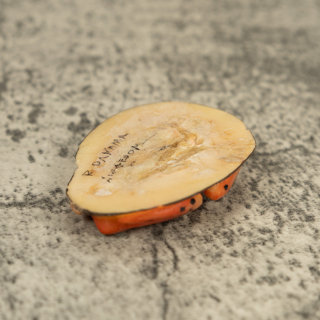 Orange Jungle Frog Tagua Carving