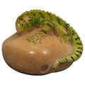 Vintage Green And Black Iguana Tagua Carving