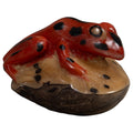 Vintage Red And Black Frog Tagua Carving