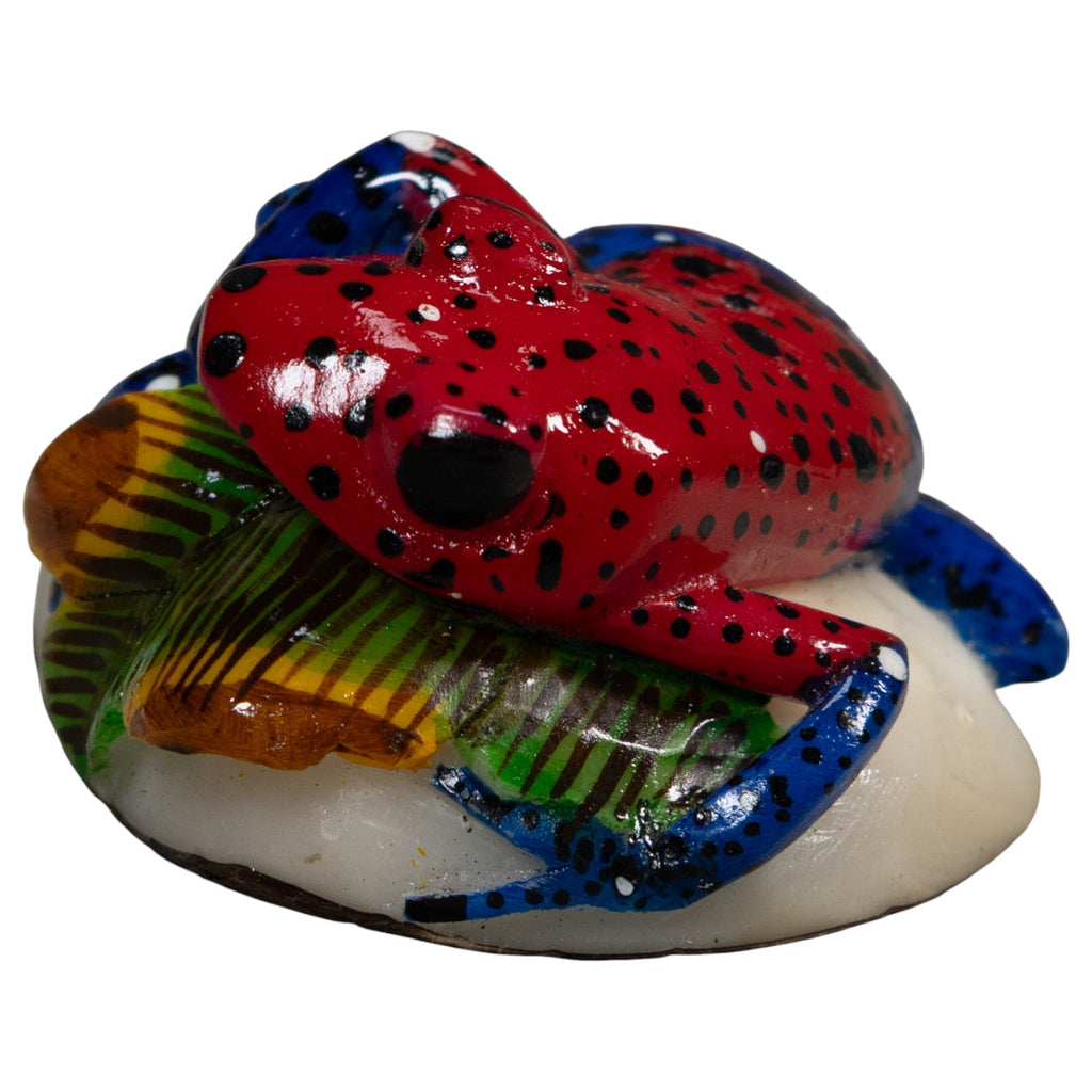 Red And Blue Poison Dart Frog Tagua Carving