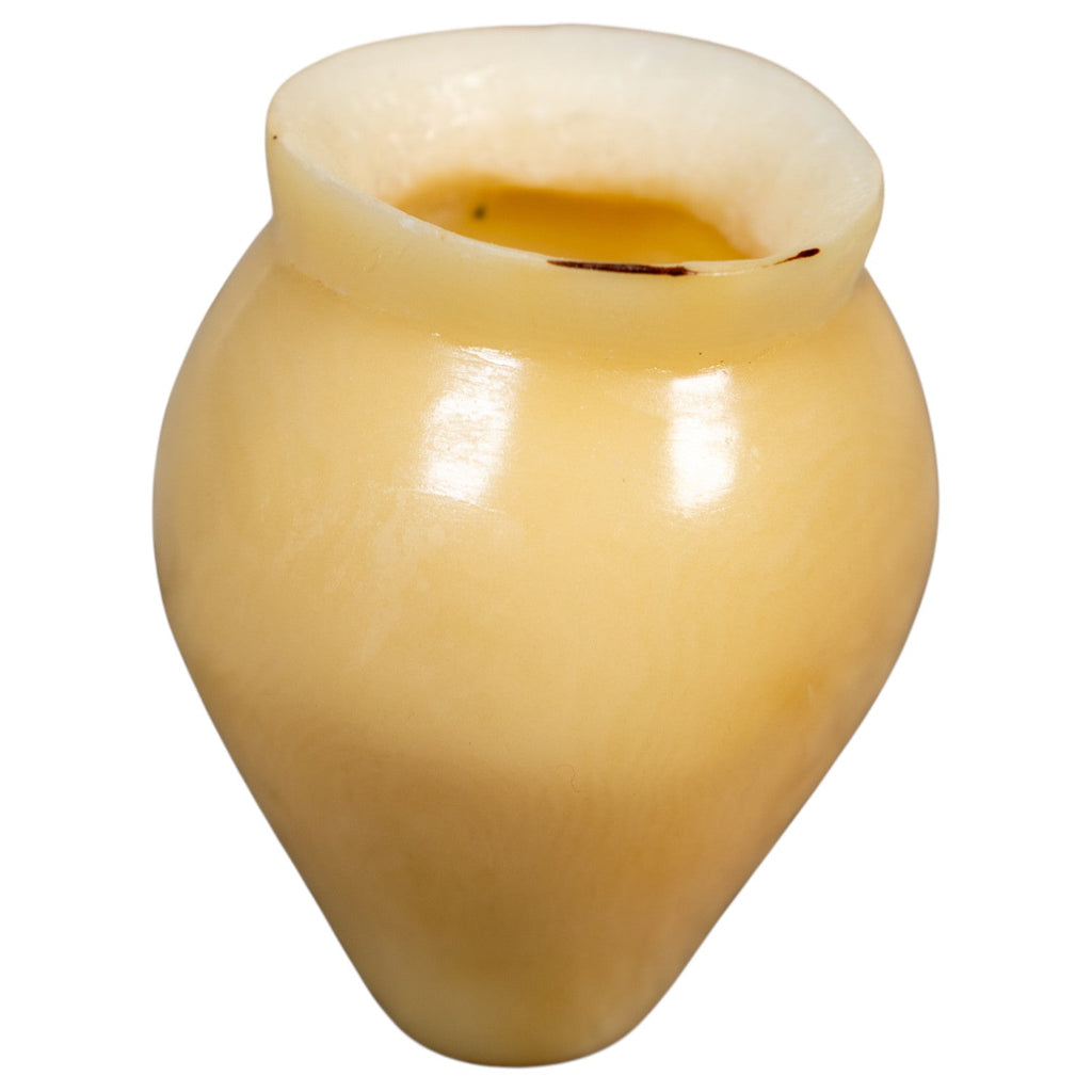 Vintage Natural White Vase Tagua Carving
