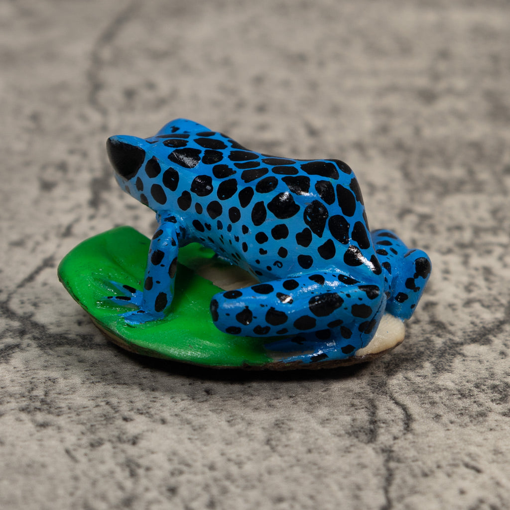 Blue Green And Black Poison Dart Frog Tagua Carving