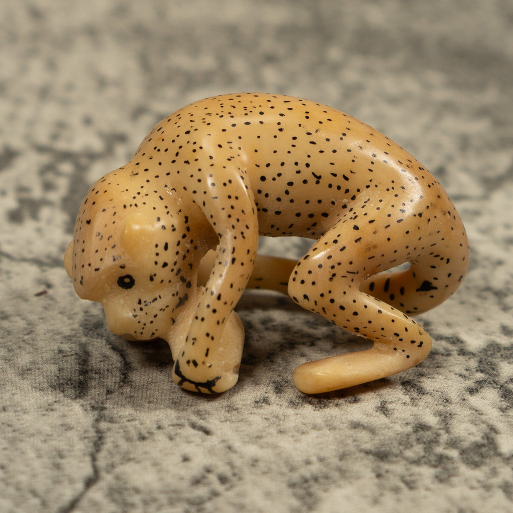 Vintage White Monkey Tagua Carving