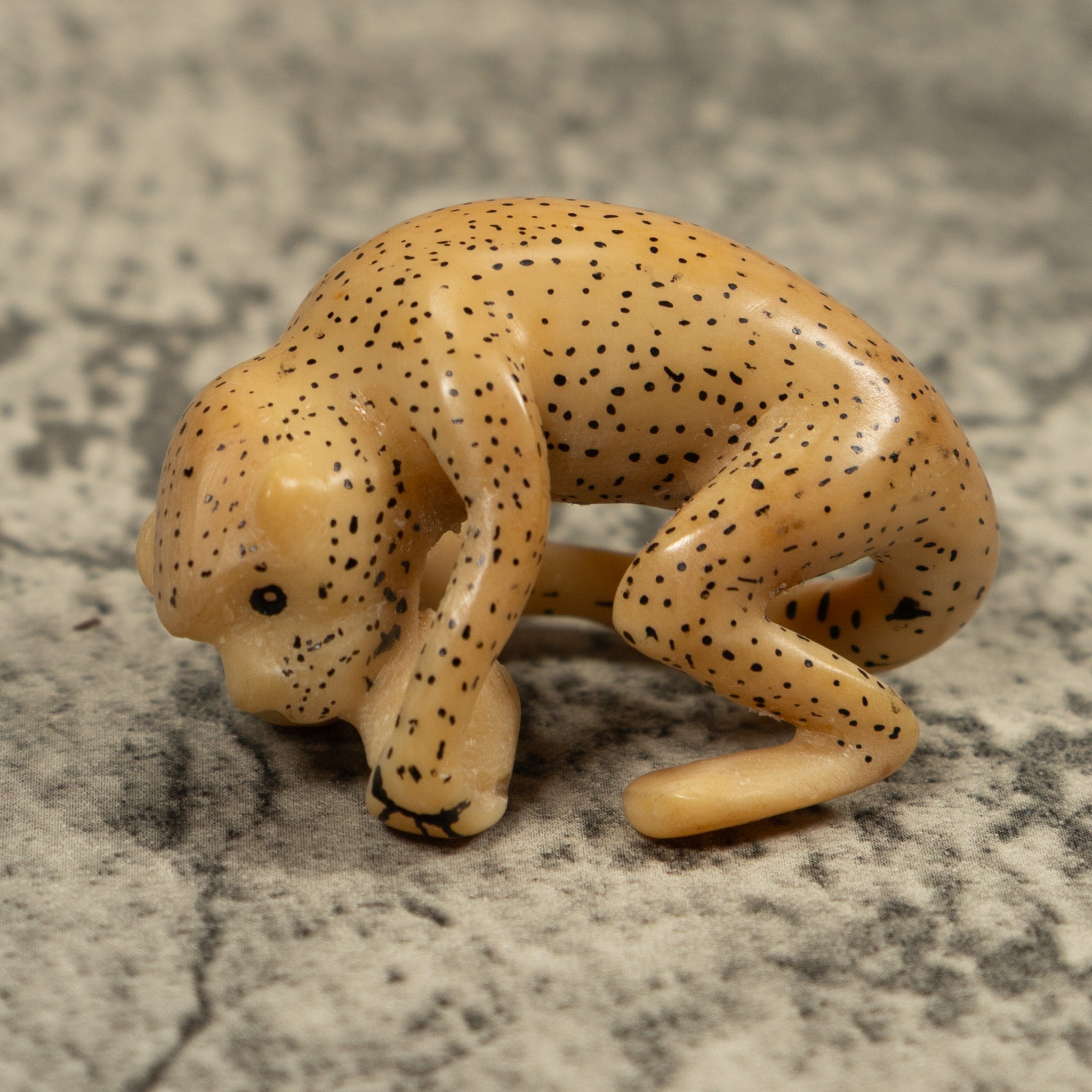 Vintage White Monkey Tagua Carving