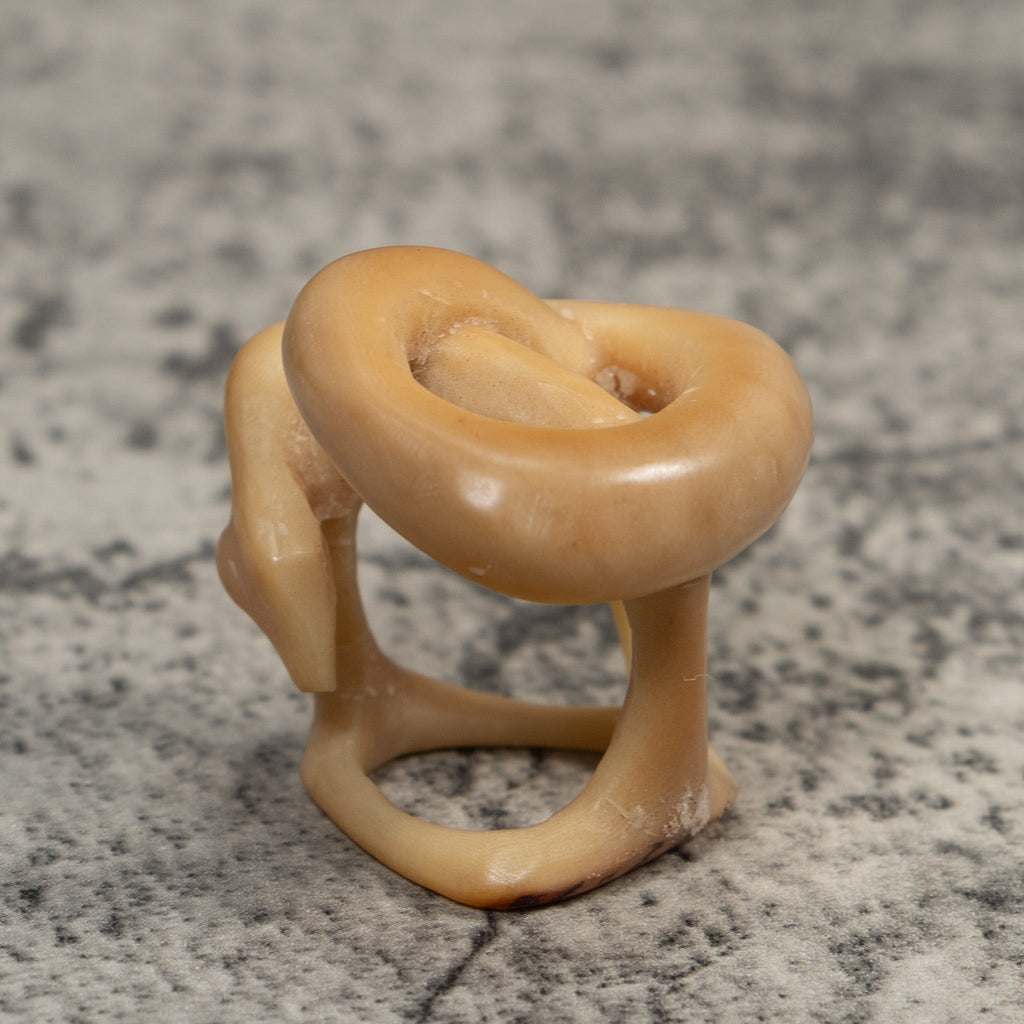 Vintage White Natural Snake Tagua Carving