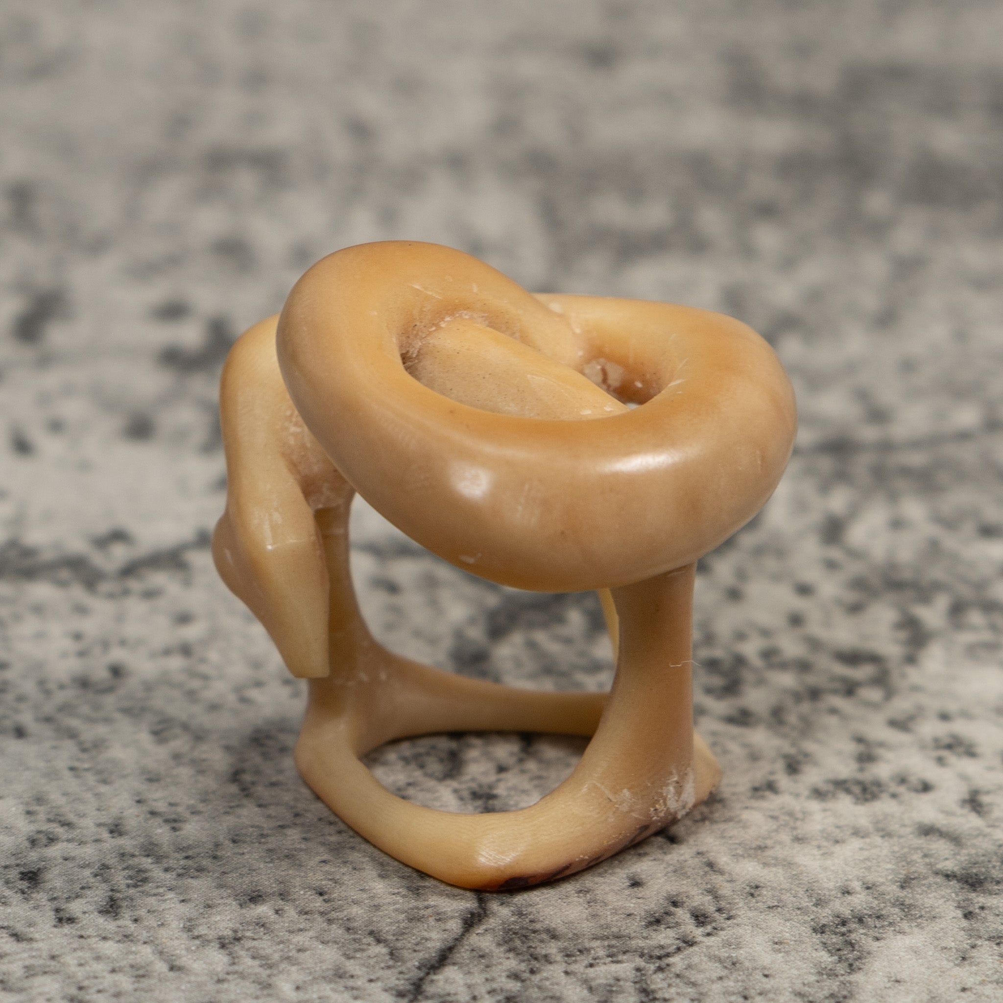 Vintage White Natural Snake Tagua Carving