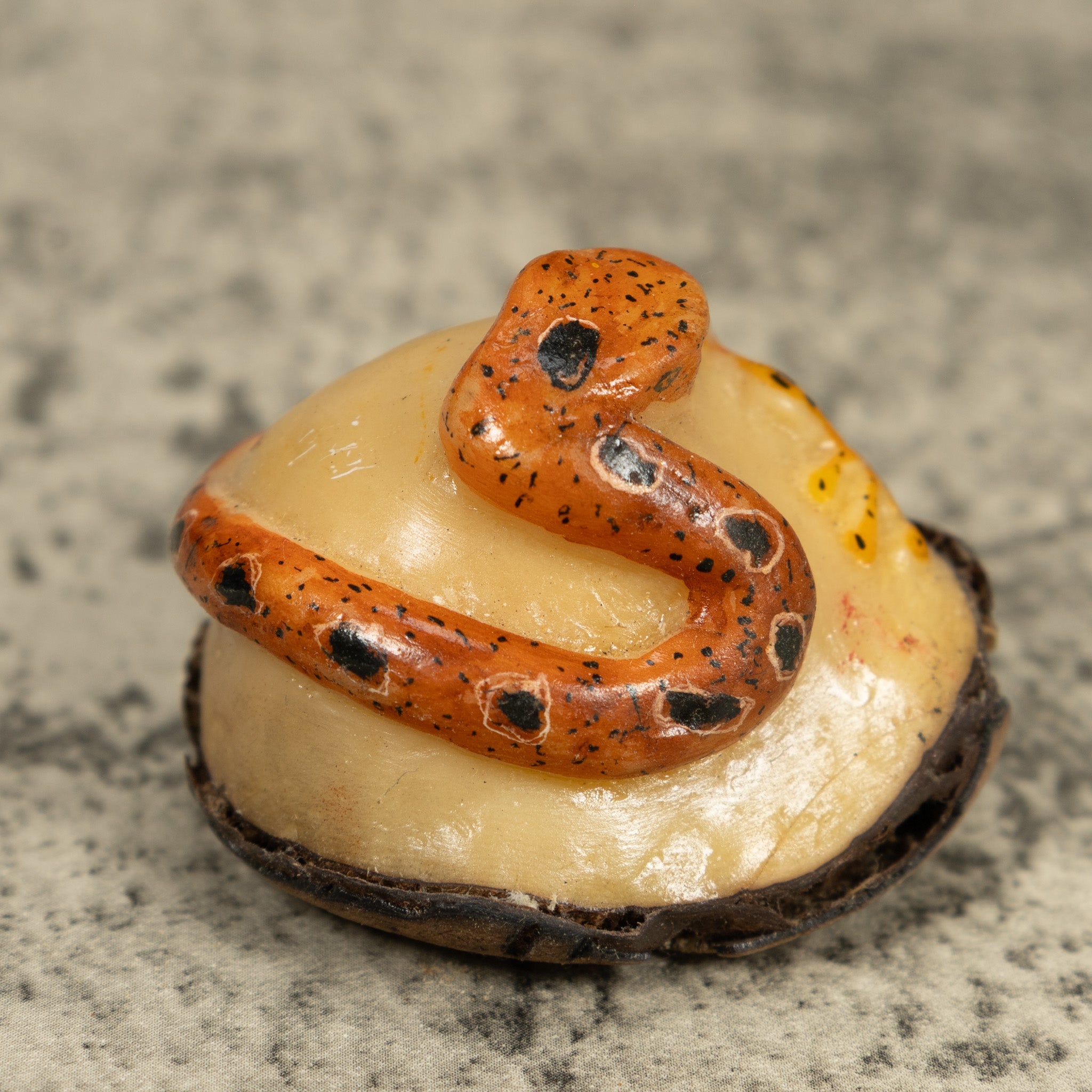 Snake Eating Frog Tagua Carving