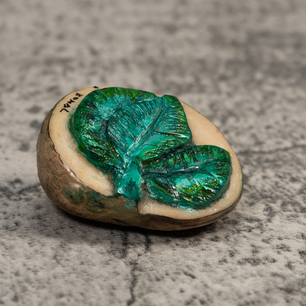 Vintage Foliage Leaves Tagua Carving