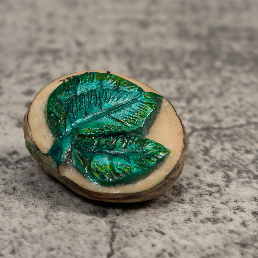Vintage Foliage Leaves Tagua Carving