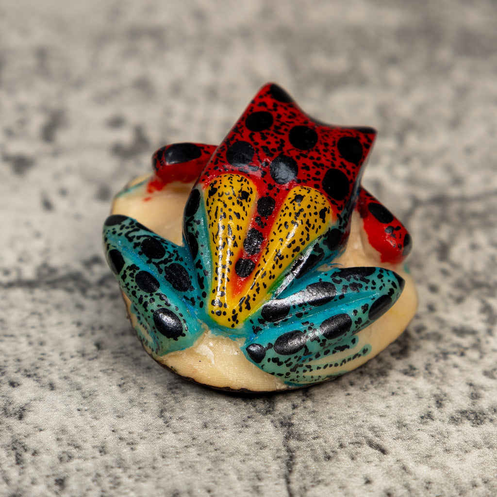 Gold And Black Red Poison Dart Frog Tagua Carving