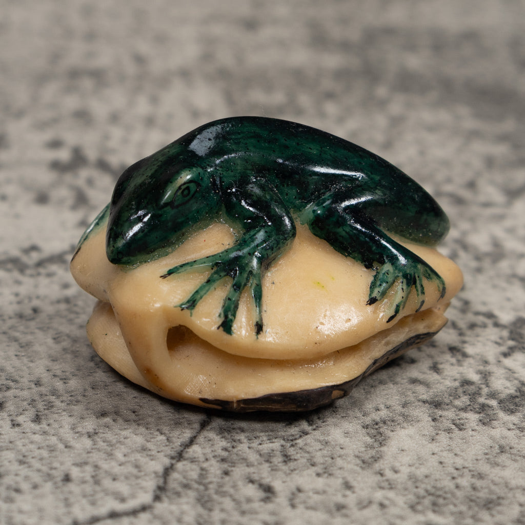 Vintage Gecko Lizard Reptile Tagua Carving