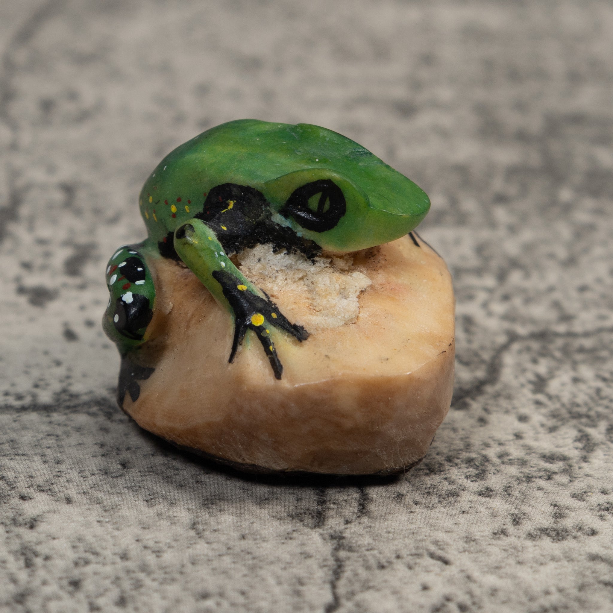 Vintage Poison Dart Frog Tagua Carving