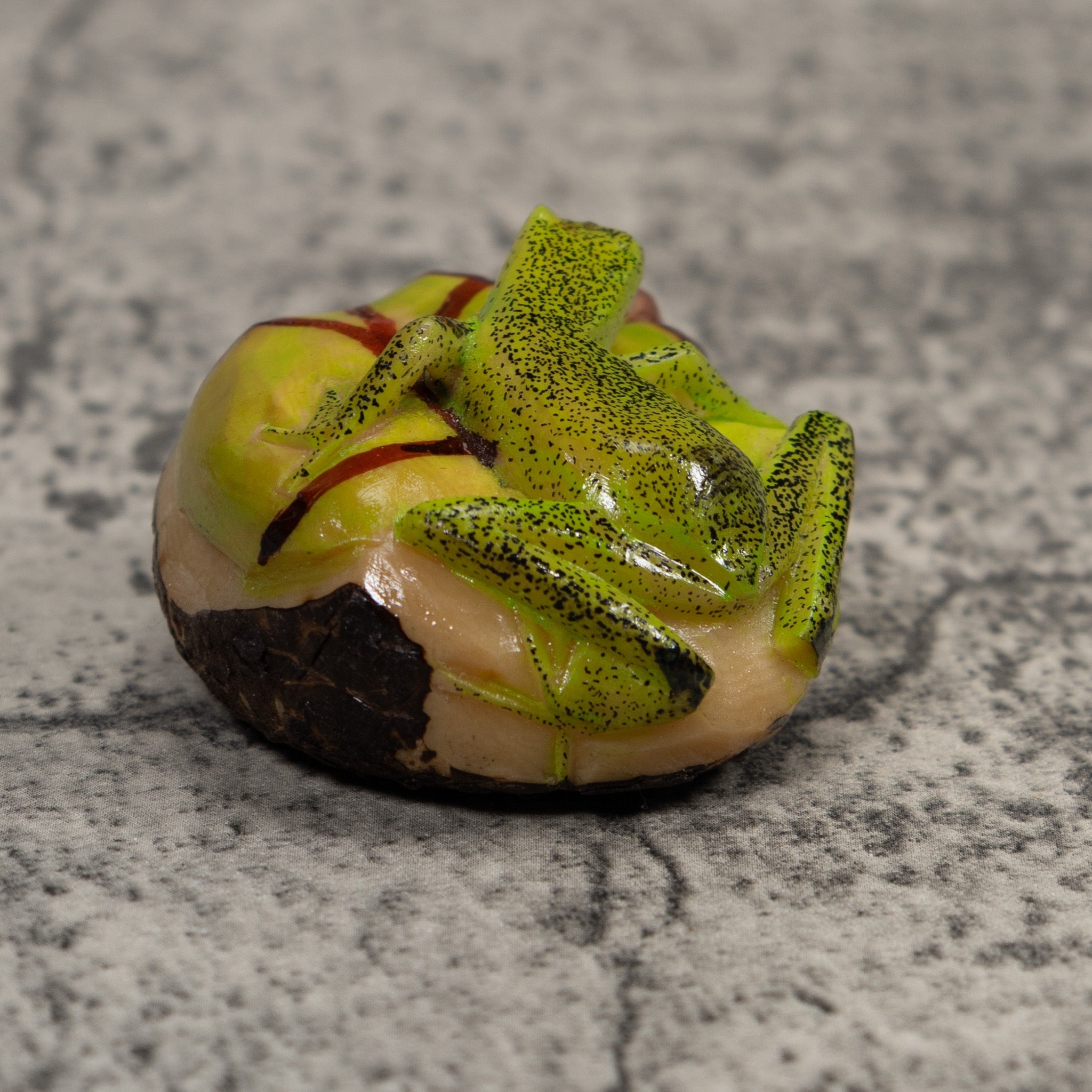 Green Frog Tagua Carving