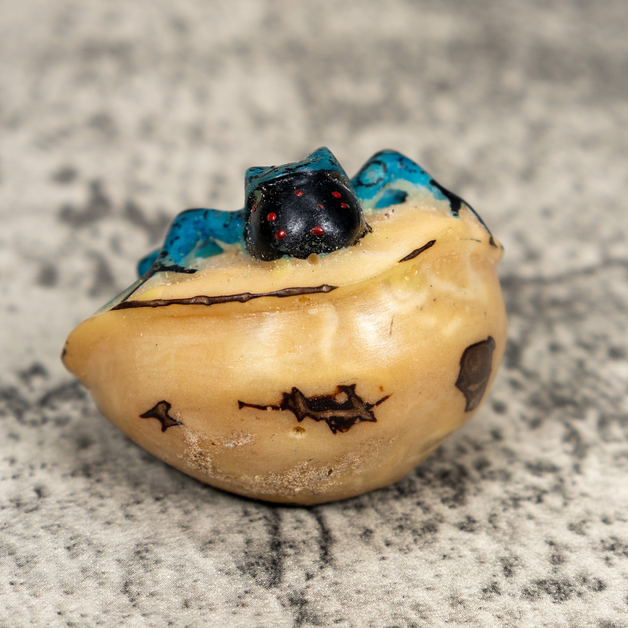 Black And Blue Blow Throat Poison Dart Frog Tagua Carving
